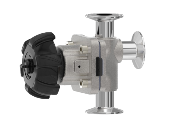 衛生(sheng)級L、T型不(bú)鏽鋼隔(gé)膜閥